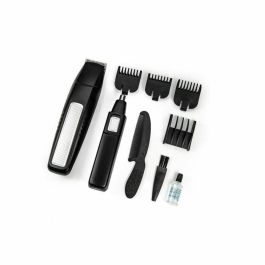 Jocca 1439 Kit Barba 5 en 1 con 4 Peines - Negro y Acero Inoxidable