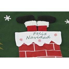DKD Home Decor Base Árbol Navidad Tradicional Poliéster 105x105 cm Verde y Rojo