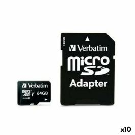 Tarjeta de Memoria Micro SD con Adaptador Verbatim 64 GB (10 Unidades) Precio: 77.50000027. SKU: B19MF6T4EA
