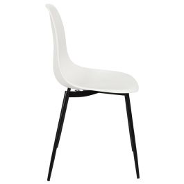 Home Deco Factory Silla Gustav Blanca Estilo Escandinavo Asiento Polipropileno Patas Hierro Negro