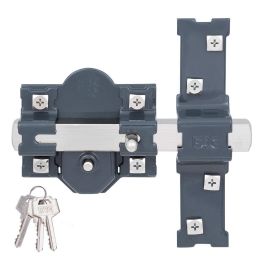 Fac Cerrojo tradicional de sobreponer con cilindro 301-r/80, placa 80mm, barra 18mm, cerradero 3mm, 3 llaves, F01110