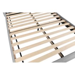 DKD Home Decor Cama Urban Gris Claro 219 x 104 x 170 cm para colchón de 150x200 - Poliéster y Madera