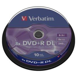 Verbatim DVD+R Doble Capa 8.5GB 8X 10 Unidades Spindle Superficie Matt Silver Precio: 20.50000029. SKU: S8419656