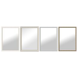 Espejo de pared DKD Home Decor Blanco Marrón Gris 56 x 2 x 76 cm (4 Unidades)