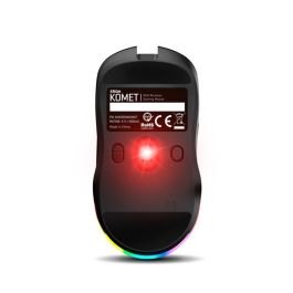 Krom NXKROMKOMET Ratón Gaming Inalámbrico Komet RGB, Sensor Óptico PMW 3212, hasta 2400 DPI, 8 Botones, Batería Recargable, 2.4 GHz, Ergonómico