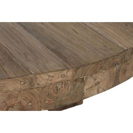 DKD Home Decor Mesa Comedor Item Home Redonda 160 x 160 x 78 cm Teca Reciclada Desmontable