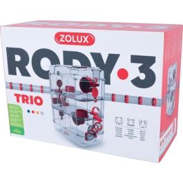 Zolux ZOL3336022060232 Jaula Rody3 trio 3 niveles para hámsteres, ratones y jerbos - L 41 x P 27 x H 53 cm Granadina