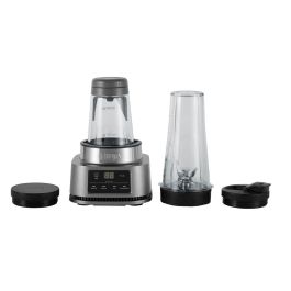 Ninja CB100EU Batidora de Vaso Foodi Standmixer 0.7L con Función de Impulso y Picahielos 1100W Negro/Acero Inoxidable
