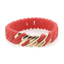 Pulsera Mujer TheRubz 02-100-418 Rojo Silicona Acero Inoxidable Dorado Acero/Silicona (15 mm x 18 cm) Precio: 15.94999978. SKU: S0323968