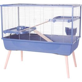 Jaula elevada para roedores - Zolux - Néolife - 2 niveles para conejos - 99 x 54 x 92 cm - Azul