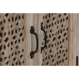 DKD Home Decor Buffet Carved Mango Natural 40x100x185 cm - Mueble Auxiliar con 4 Puertas Talladas y Estantería