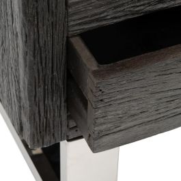 Mueble Tv Negro Madera / Acero Salón 160 X 40 X 59 cm