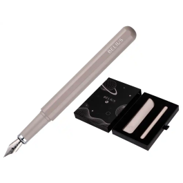 Belius Pluma y Funda Space B Minimalista Gris Tinta Azul Caja Diseño Similpiel M