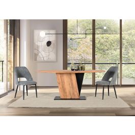 GINER Y COLOMER Mesa de Comedor Acacia y Metal 190x90 cm Natural y Negro