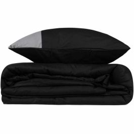 ASI8682870018990 Juego de Cama de Algodón 100% Negro: Funda Nórdica 220x240 cm y 2 Fundas de Almohada 60x60 cm
