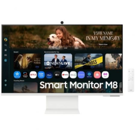 Samsung M8 M80F S32FM801UU Smart Monitor 32" 4K UHD Multimedia Blanco con IA, Smart TV, Webcam y Altura Ajustable