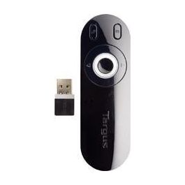 Targus Control Remoto Presentación Inalámbrico con Puntero Láser 2.4 GHz 15m Alcance para PC Mac PowerPoint Keynote Negro Gris