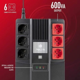 NGS Fortress Bunker SAI Offline 600VA-360W 6 Salidas Formato Bloque