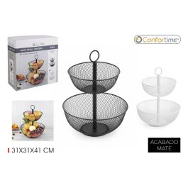 Cesta de metal frutero doble 31x31x41 cm - Confortime (4 Unidades) Precio: 52.5000003. SKU: B1EN6EXX75