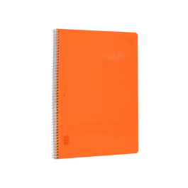 Carlin Cuaderno Espiral A4 Tapa Plástico 80 Hojas Cuadro 4mm Con Margen Color Naranja 90gr