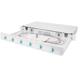 DIGITUS LWL Spleißbox 1HE bestückt 6x LC DX OM3 grau