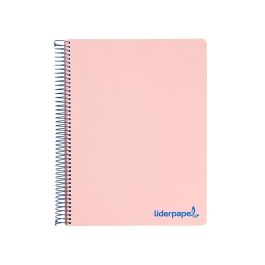 Cuaderno Espiral Liderpapel A5 Micro Wonder Tapa Plastico 120H 90 gr Cuadro 5 mm 5 Bandas 6 Taladros Color Rosa