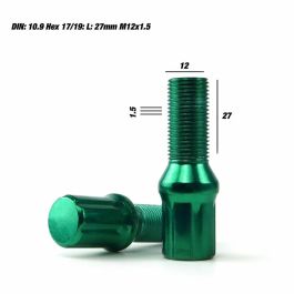 Set Tuercas OMP 27 mm Verde 20 uds M12 x 1,50