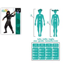 Disfraz Ninja Negro Infantil 3-4 Años, Set Completo con Máscara, Camiseta, Cinturón y Pantalón de Poliéster Disfraz Ninja Negro Infantil 3-4 Años, Set Completo con Máscara, Camiseta, Cinturón y Pantalón de Poliéster