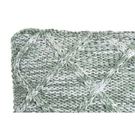 DKD Home Decor Cojín Alpino Verde 45x45 cm y 10 cm de alto Pack de 4 Unidades Algodón Poliéster Cremallera Oculta