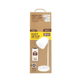 Muvit iO Lámpara Sobremesa LED WiFi con Carga Inalámbrica, Control por App y Compatible con Google Home, Alexa y Siri