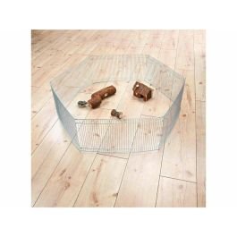 Trixie Caja Metálica Galvanizada para Animales Pequeños - Parque Extensible Ø90cm - Gran Espacio de Libertad Interior con 6 Elementos