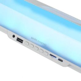 Mars Gaming MSB-ORB Barra de Sonido Bluetooth 5.3 20W, Iluminación RGB 360º, Triple Driver, Portátil Blanca