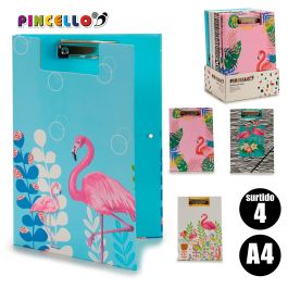 Carpeta Con Pinza Y Goma A4 Flamengos Surtidos Pincello 2X32CM (36 Unidades) Carpeta Con Pinza Y Goma A4 Flamengos Surtidos Pincello 2X32CM (36 Unidades)