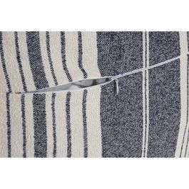 DKD Home Decor Cojín Urban de Poliéster Blanco y Azul con Flecos 45 x 45 cm (2 Unidades) con Cremallera