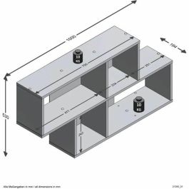 FMD 4029494114204 Estante de pared NORA, roble arena y antracita, L100xH53xD19,5 cm, Hecho en Alemania FMD 4029494114204 Estante de pared NORA, roble arena y antracita, L100xH53xD19,5 cm, Hecho en Alemania