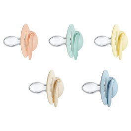 Nuby Pack de 5 Chupetes Ortodónticos de Silicona para Bebés 6-18 Meses - Multicolor - NUB0048526893195