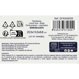 Inde Fiambrera Rectangular Hermética 20.5 x 15.5 cm 1.3 L (6 Unidades)