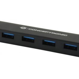 Conceptronic Adaptador Hub USB Tipo C a 4 Puertos USB 3.0, CTC4USB3 - Negro