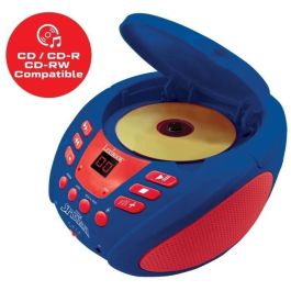 Lexibook Reproductor CD Portátil Bluetooth 5.0 Spider-Man con Efectos de Luz Multicolor, Función Karaoke y Entrada Auxiliar para Niños