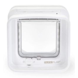 Sureflap DualScan Gatera electrónica con lector de microchip para hasta 32 gatos, control de acceso y salida, Blanca