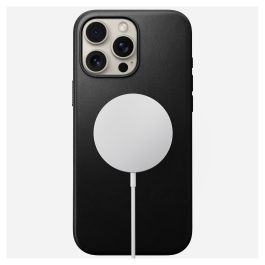 Nomad NM01693185 Modern Leather Case con Aluminio y MagSafe para iPhone 16 Pro Max (6.9") - Funda Protectora Resistente a Caídas, Negro