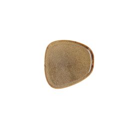 Bidasoa Plato Llano Ikonic Cerámica Marrón 14x13,6x0,8 cm Set 12 Unidades con Relieves Orgánicos, Apto Lavavajillas y Microondas
