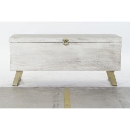 Baul Moderno DKD Home Decor Blanco Dorado 40 x 52 x 116 cm