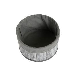 DKD Home Decor Cesta Set de 4 (2 Unidades) Gris Blanco Bambu Poliester Algodon MDF 30 x 17 x 30 cm