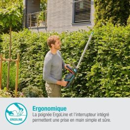 Gardena ComfortCut 60/18V P4A Cortasetos a batería 18V con batería y cargador, longitud de corte 60 cm, corte máximo 20 mm