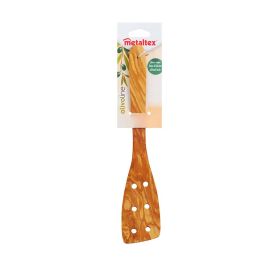 Metaltex Espátula con Agujeros de Madera de Olivo 30 cm