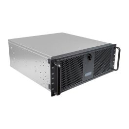 Unykach UK51918 Caja Rack 4U 19 Pulgadas Servidor ATX Acero SGCC Plata/Negro con USB-C 3.2 Gen 2 y Cierre con Llave