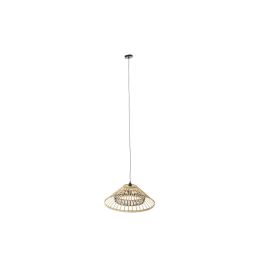 DKD Home Decor Lámpara de Techo Urban de Bambú Marrón, 60x60x26 cm, Casquillo E27, Potencia Máx. 50W, Cable 175 cm, 1 Luz