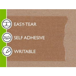 Q-connect Cinta Adhesiva Kraft para Embalaje 50mt x 50mm Reciclable