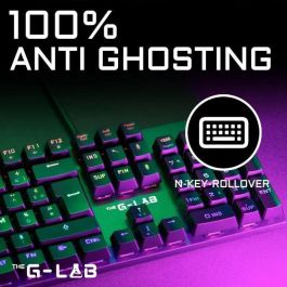 Teclado mecánico para juegos - THE G-LAB - KEYZ -CARBON -EX/FR - Retroiluminado - Interruptor azul - Reposamuñecas - FR